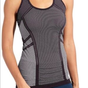 Athleta Black White Dotted Cinch Tank Size M